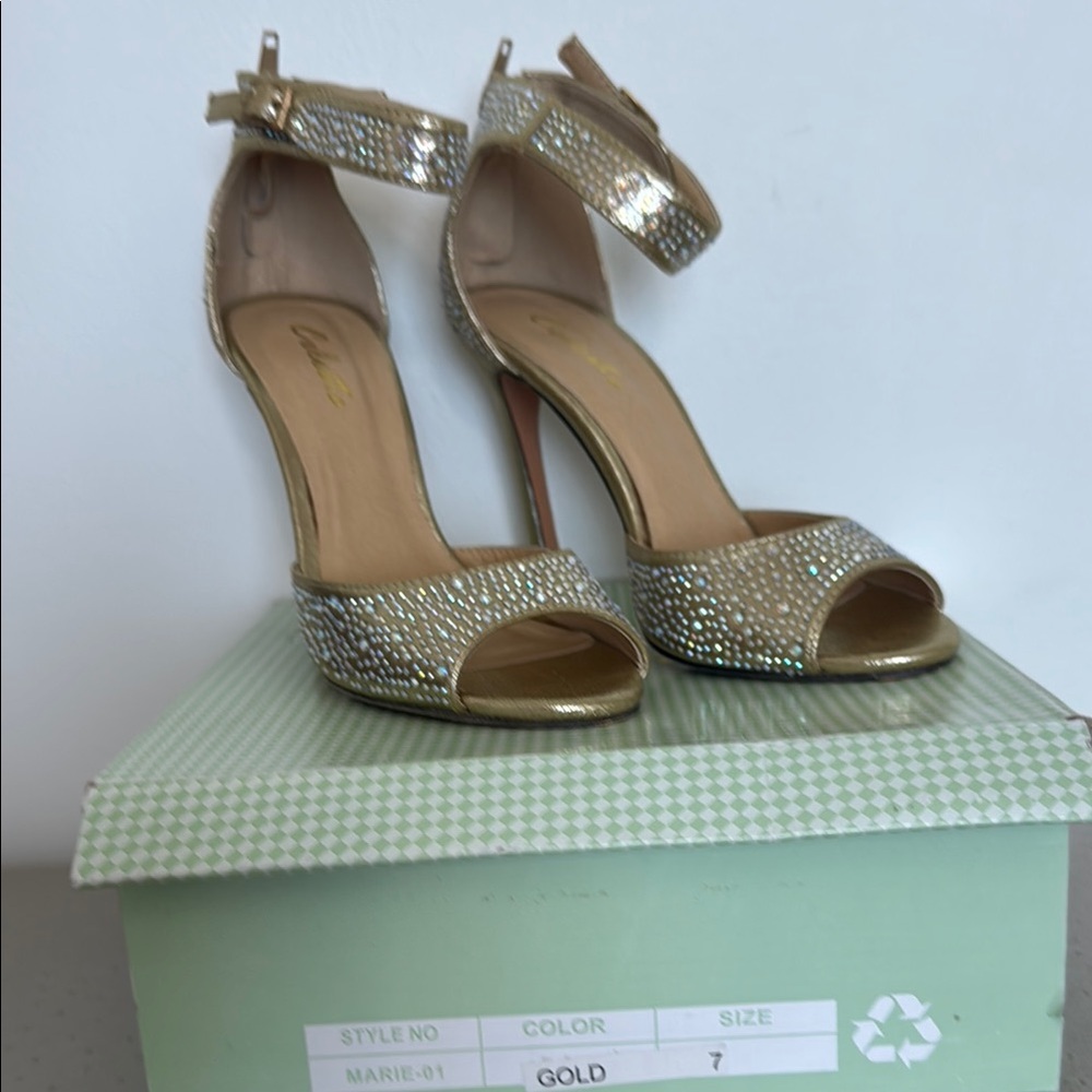 Celeste Gold Sparkling Heels